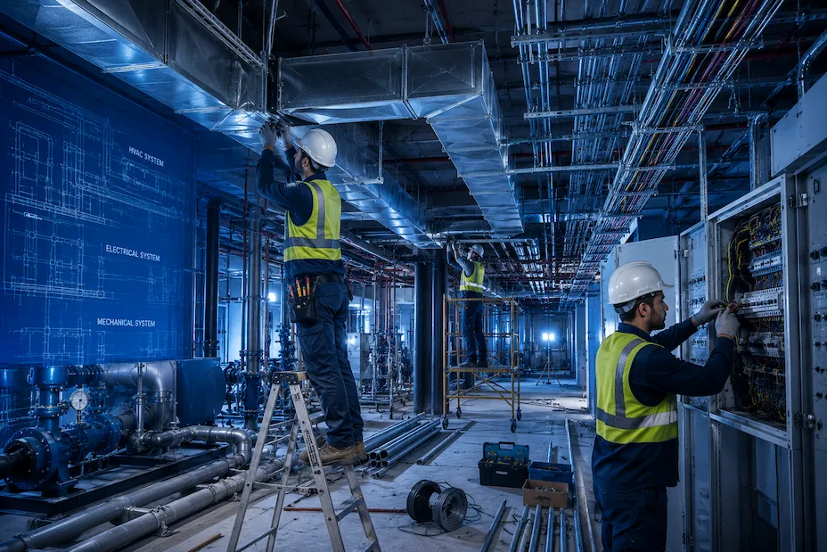 Electrical control room with RAAC MEP switchgear panels