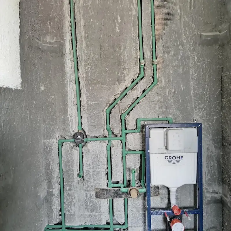 RAAC drainage and underground plumbing installation