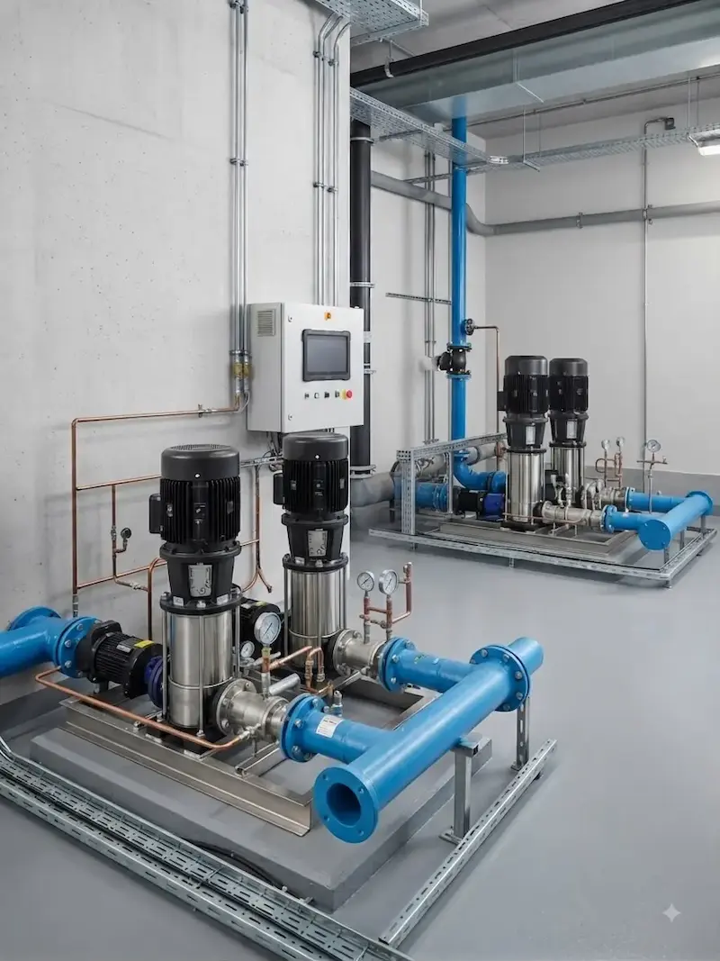 RAAC mechanical pumping and water system installation